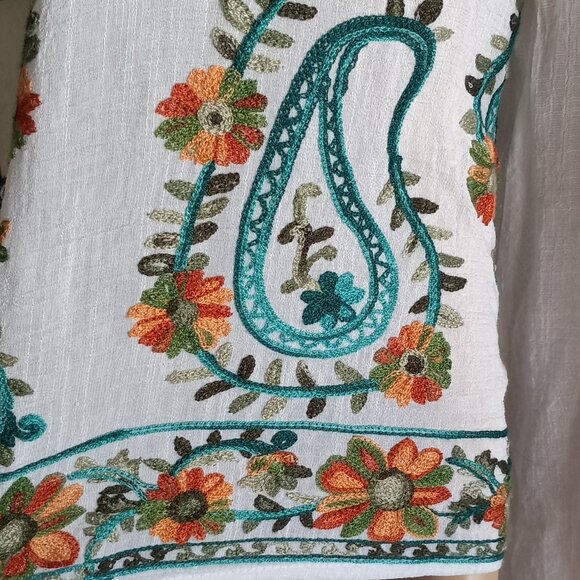 NWT Fig & Flower Anthropologie White Lace & Embroidered Peasant Hippie Blouse 3X - Picture 4 of 8